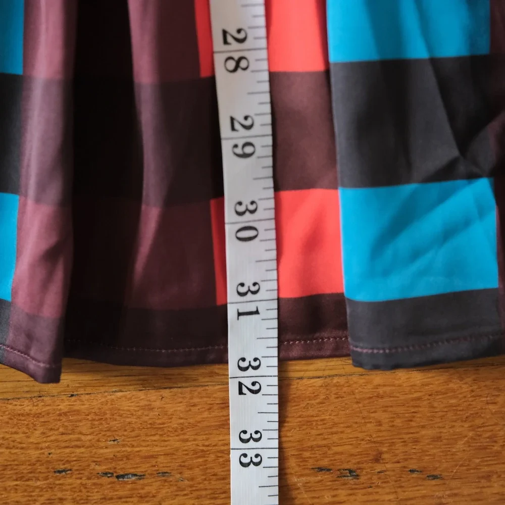 Eva Franco Anthropologie Midi Skirt Women 4 Blue Red Striped Flounce Boho Size 4